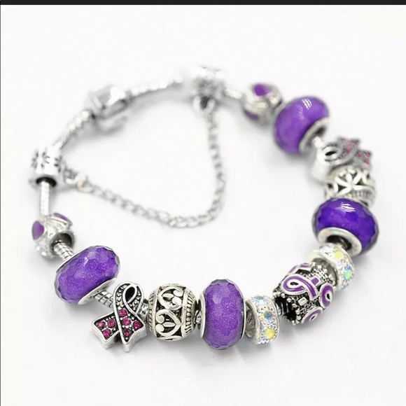 New 20g Amethyst 18K White GP Plated Bracelet - Picture 5 of 7